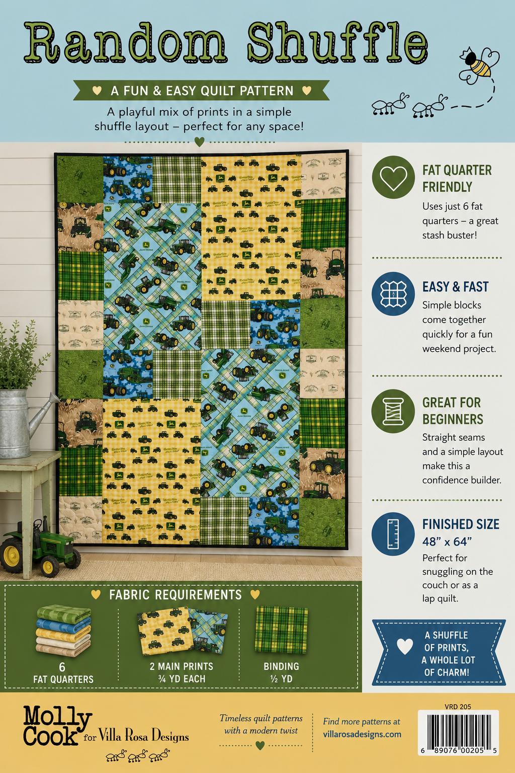 Random Shuffle Quilt Pattern – Easy Scrappy Patchwork, Villa Rosa Designs