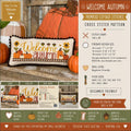 Welcome Autumn Cross Stitch Pattern | Primrose Cottage Stitches | Printed Paper Chart | Fall Cross Stitch | Pumpkin Pillow Pattern