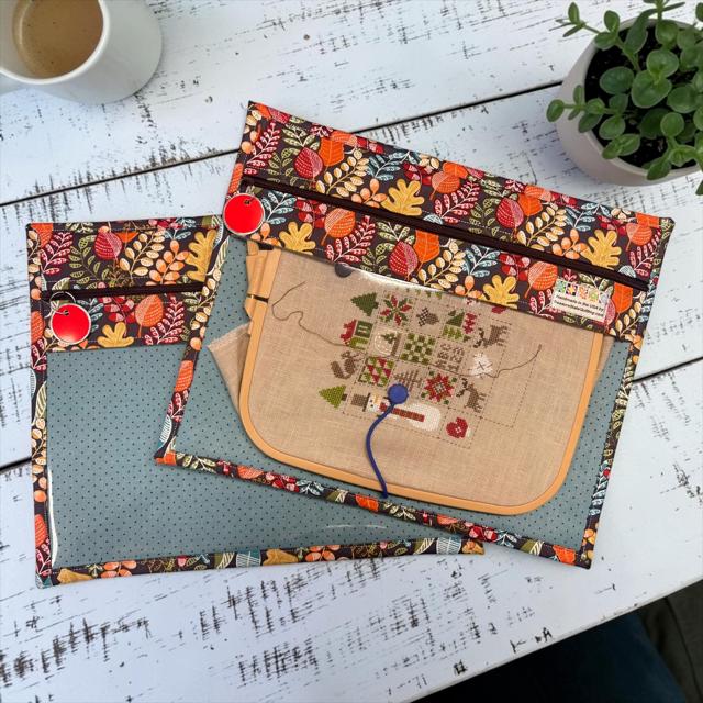 Cross Stitch Project Bag - Autumn Leaves - Standard Bag
