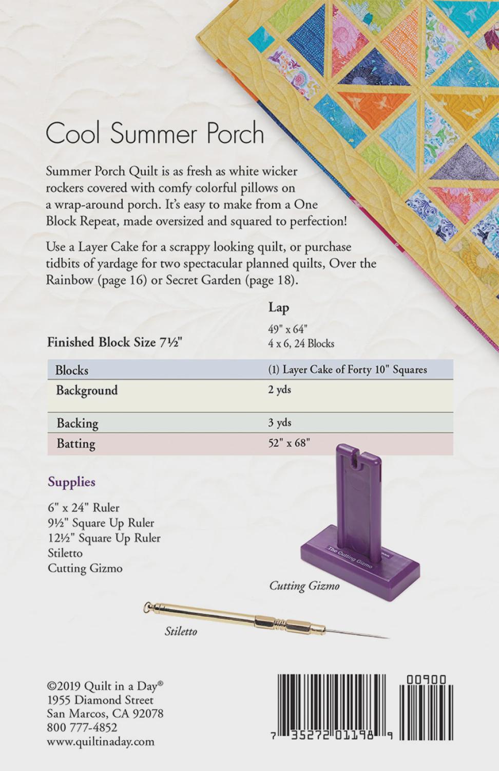 Summer Porch Quilt Pattern – Eleanor Burns, Layer Cake Friendly