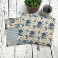 Cross Stitch Project Bag - Blue Vintage Floral - Standard Bag