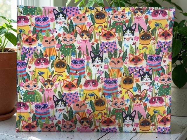 Cross Stitch Project Bag - Cats - Standard Bag