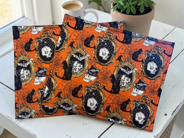 Cross Stitch Project Bag - Halloween Skulls - Standard Bag
