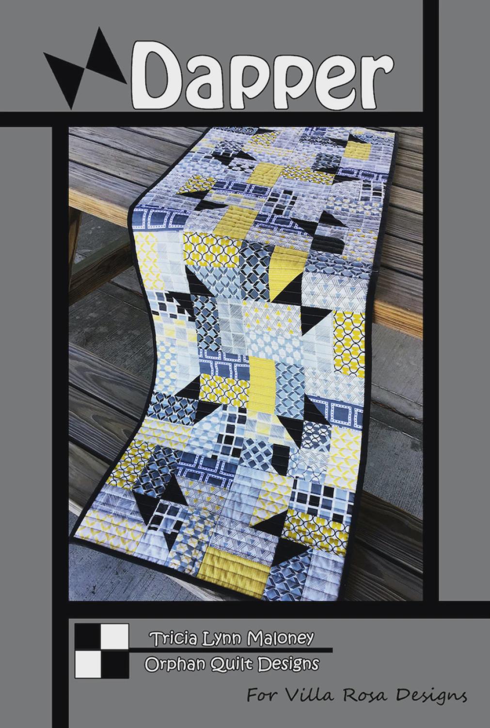 Dapper Quilt Pattern - Modern Geometric Table Runner Quilt - Villa Rosa Designs - easy beginner