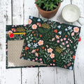 Cross Stitch Project Bag - Green Modern Floral - Standard Bag