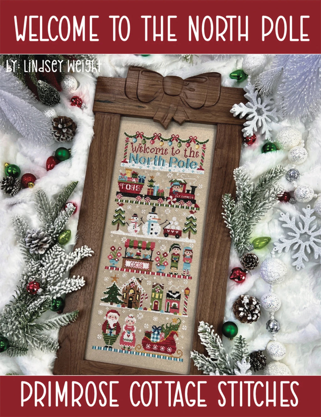 Welcome to the North Pole Cross Stitch Pattern | Primrose Cottage Stitches | Printed Paper Chart | Winter Sampler | Confident Beginner