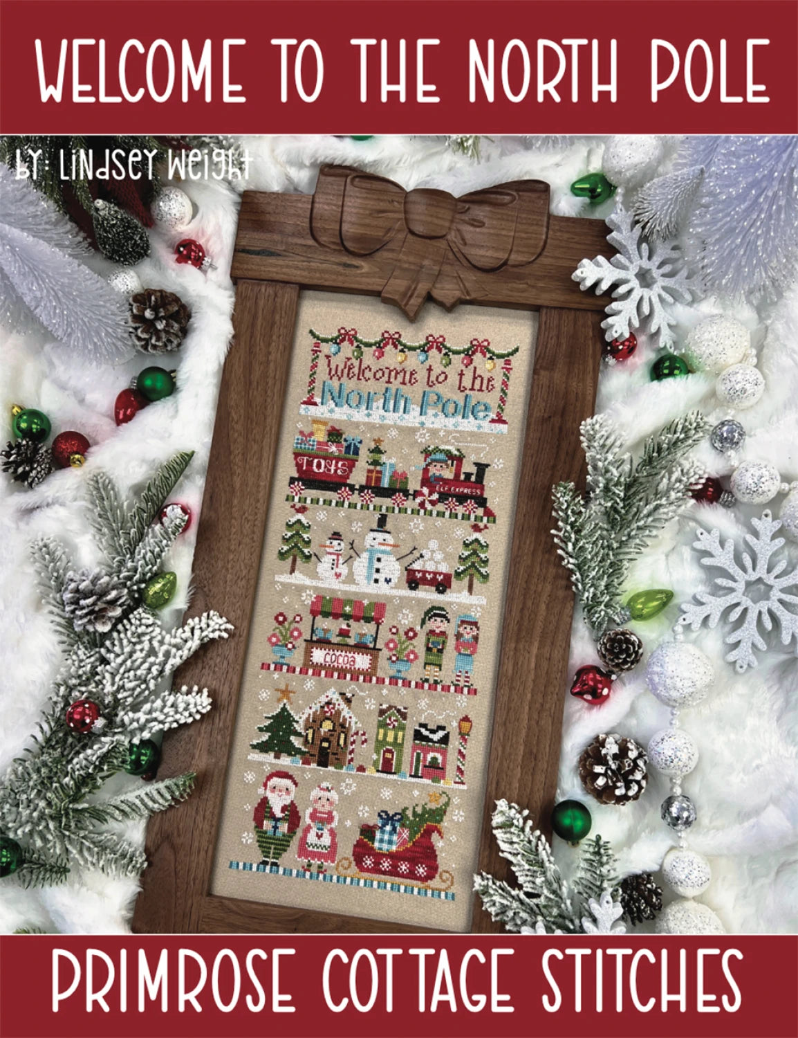 Welcome to the North Pole Cross Stitch Pattern | Primrose Cottage Stitches | Printed Paper Chart | Winter Sampler | Confident Beginner