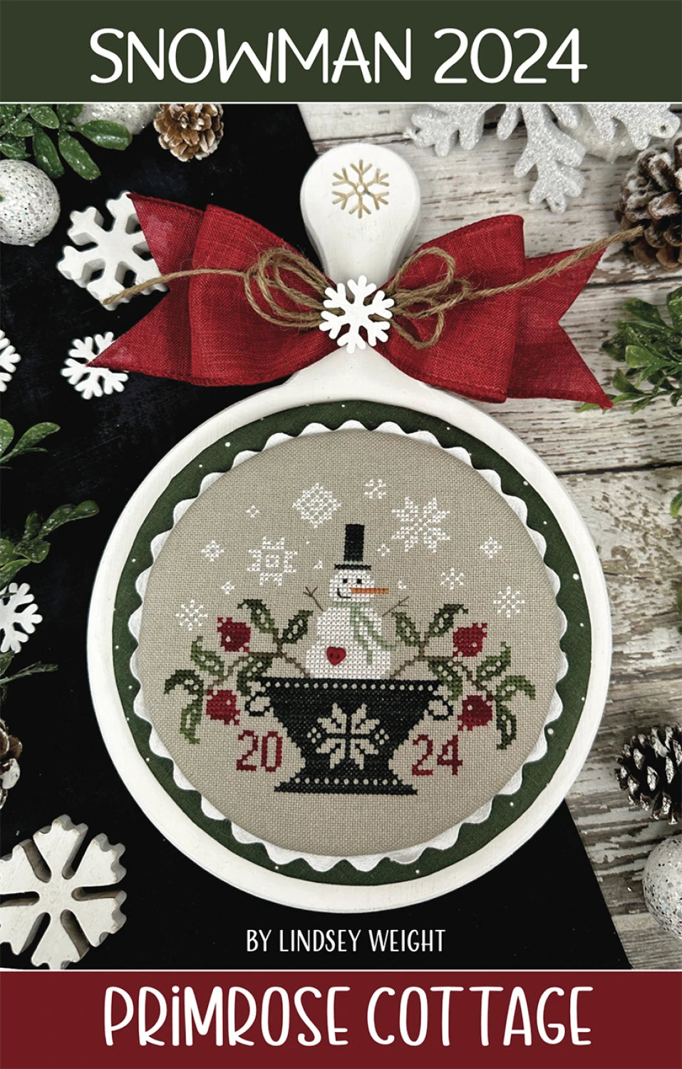 Snowman 2024 Cross Stitch Pattern | Primrose Cottage Stitches | Printed Paper Chart | Winter Sampler | Confident Beginner