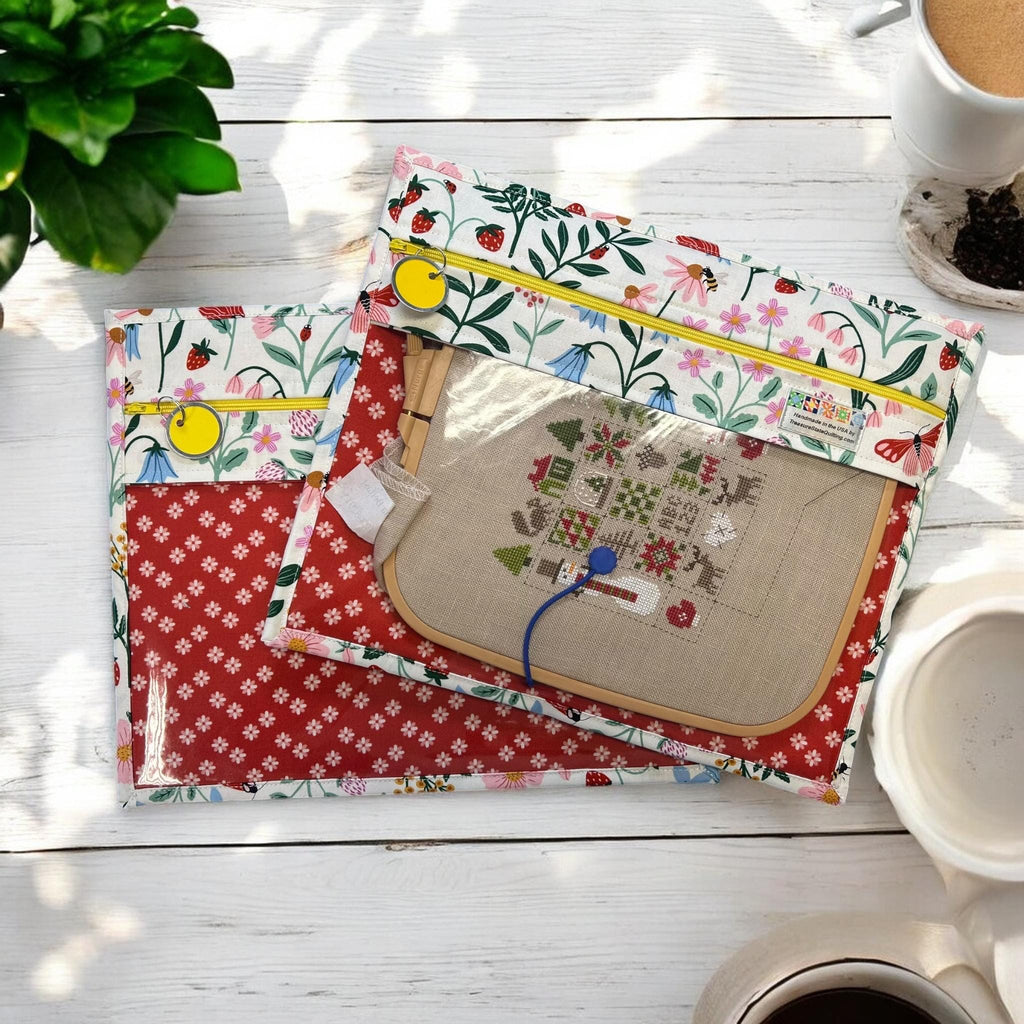 Cross Stitch Project Bag - Modern Flowers - Standard size