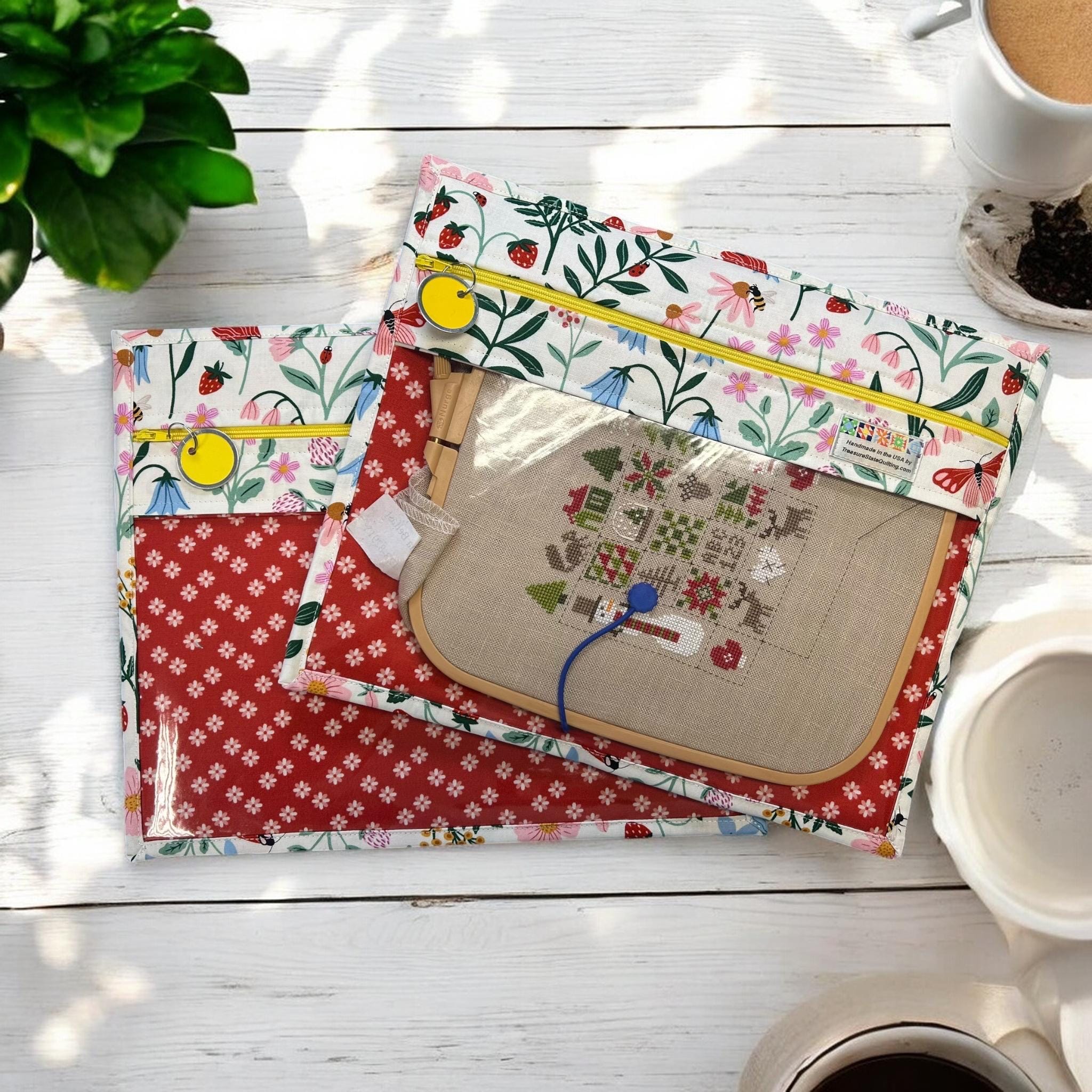 Cross Stitch Project Bag - Modern Flowers - Standard size