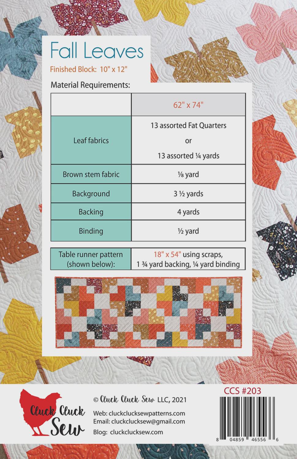 Fall Leaves Quilt Pattern – Fat Quarter Friendly, Table Runner Included