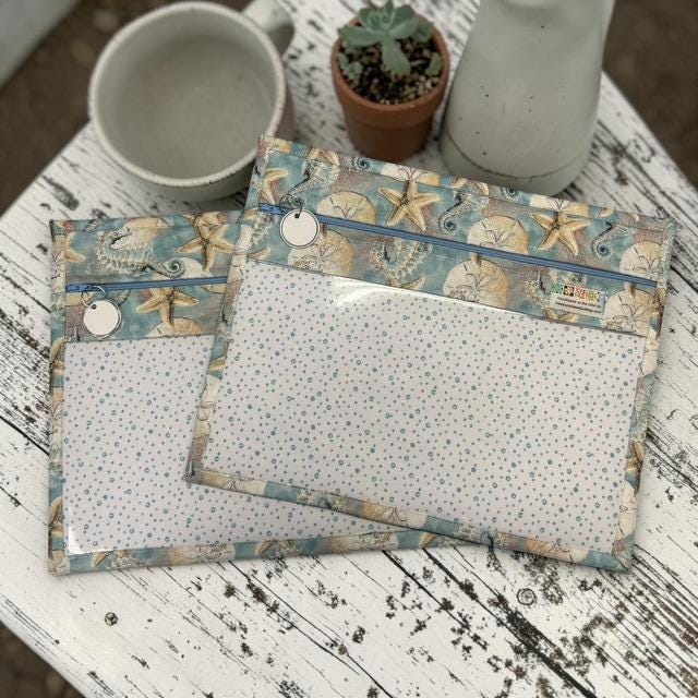 Cross Stitch Project Bag - Ocean Shells - Standard Bag