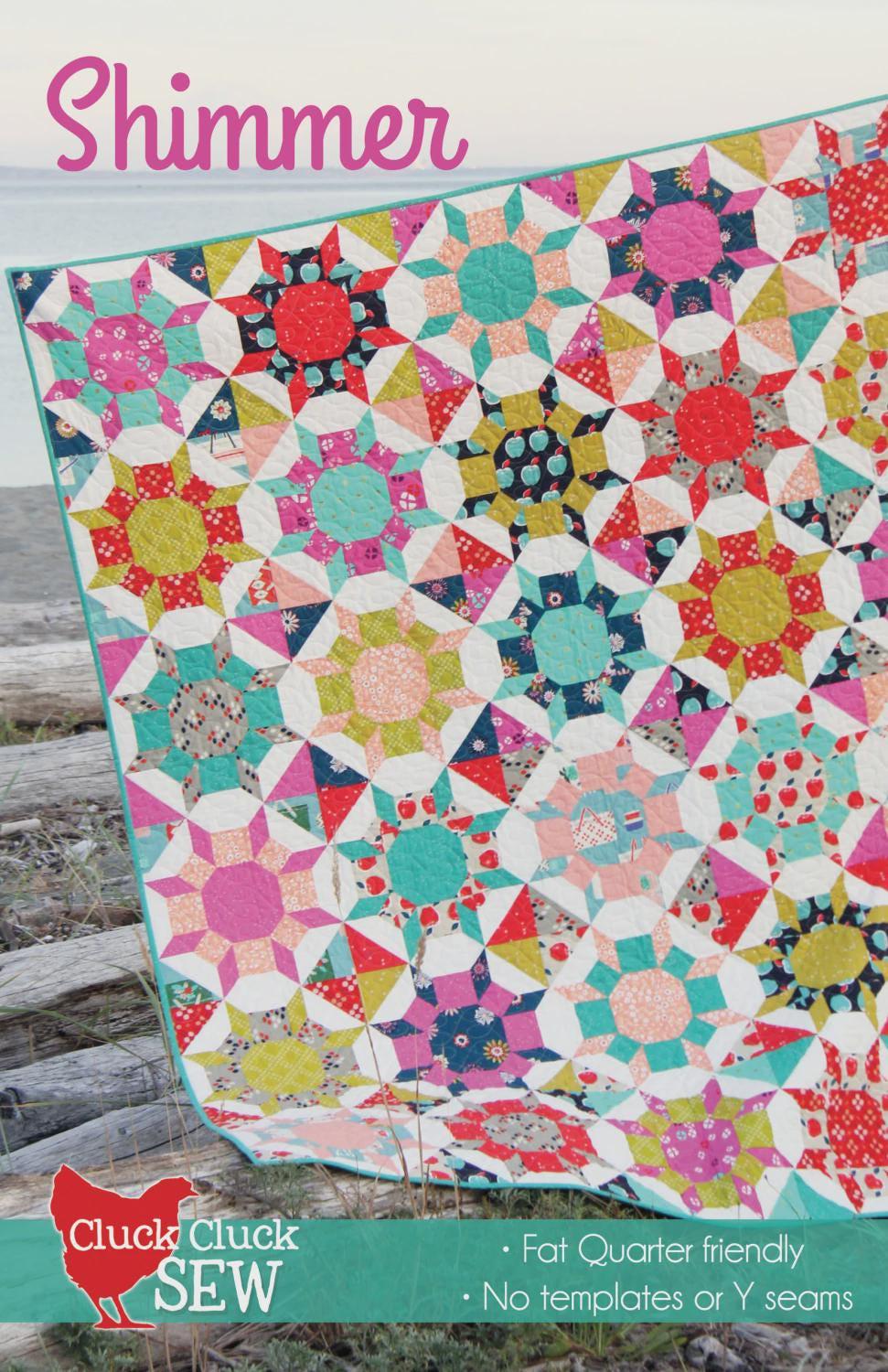 Cluck Cluck Sew - Shimmer Quilt Pattern - Fat Quarter friendly - in 5 sizes - Modern - star