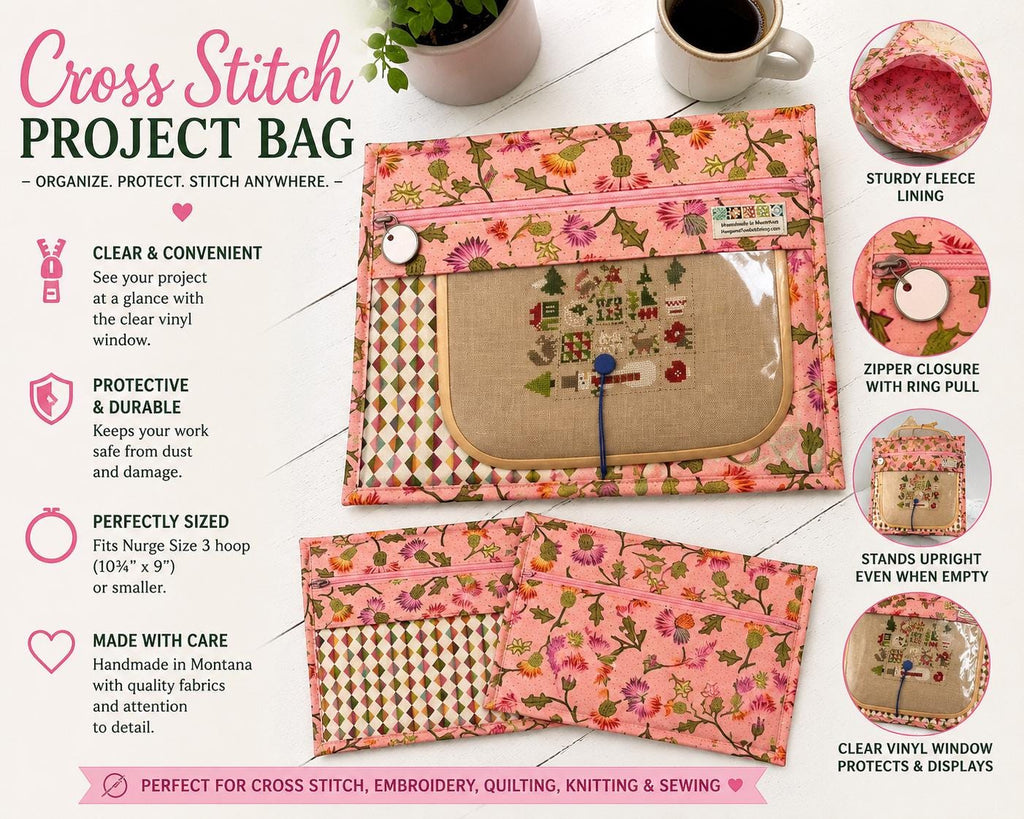 Cross Stitch Project Bag - Corn Flower - Standard size