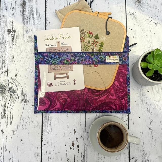 Cross Stitch Project Bag - Digital Flowers - Standard Bag