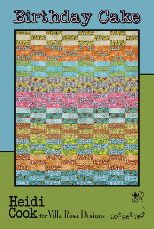 Birthday Cake Quilt Pattern - Scrap Colorful Quilt - Villa Rosa Designs - easy beginner