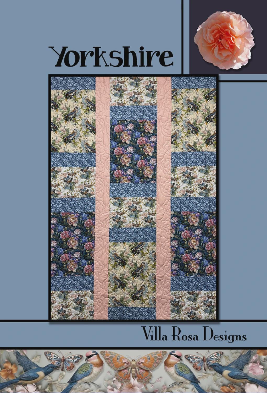 Yorkshire Quilt Pattern - Traditional Patchwork Lap Quilt - Villa Rosa Designs - easy beginner