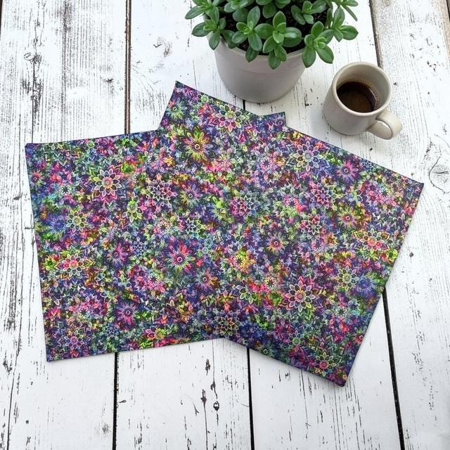 Cross Stitch Project Bag - Digital Flowers - Standard Bag