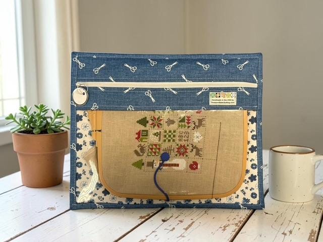Cross Stitch Project Bag - Craft Scissors - Standard size