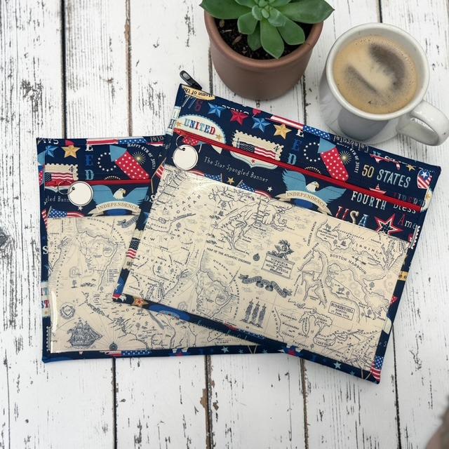 Cross Stitch Project Bag - USA Patriotic Americana - Standard Bag