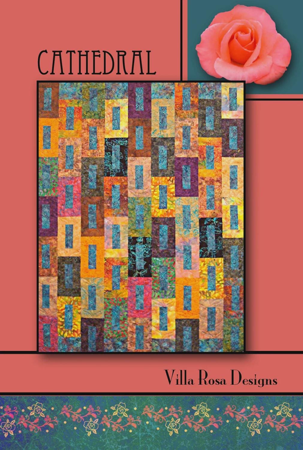 Cathedral Quilt Pattern -  Modern Patchwork Quilt - Villa Rosa Designs - easy beginner - FQ friendly