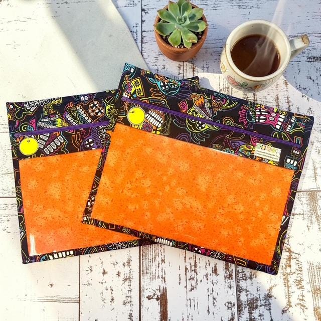 Cross Stitch Project Bag - Halloween Skulls - Standard Bag