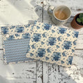 Cross Stitch Project Bag - Blue Vintage Floral - Standard Bag