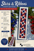Stars and Ribbons Quilt Pattern - Patriotic Table Runner Quilt - Villa Rosa Designs - Easy Beginner