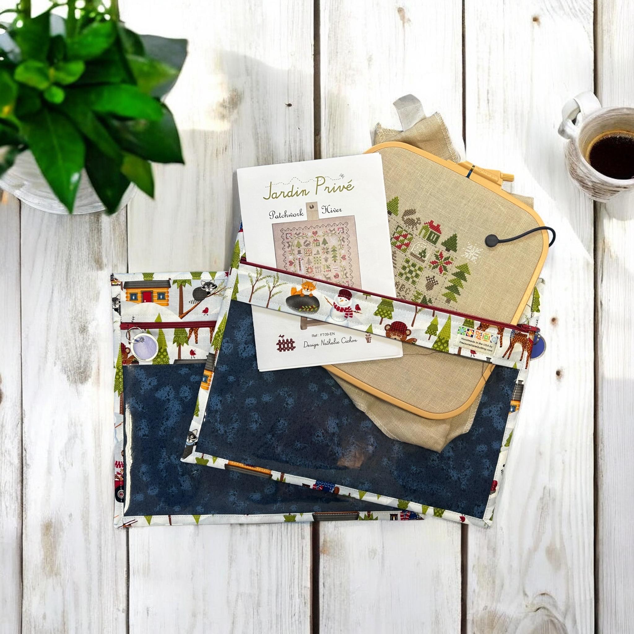 Cross Stitch Project Bag - Winter Forest Bear - Standard Bag