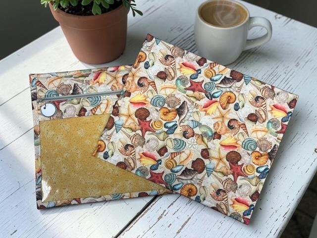 Cross Stitch Project Bag - Ocean Shells - Standard size