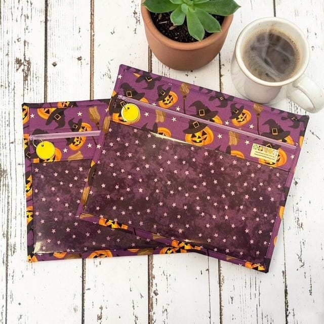 Cross Stitch Project Bag - Halloween Pumpkins - Standard Bag