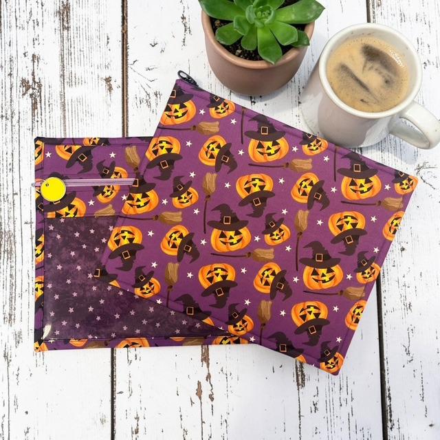 Cross Stitch Project Bag - Halloween Pumpkins - Standard Bag