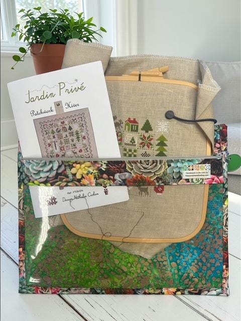 Cross Stitch Project Bag - Succulent Plants - Standard Bag