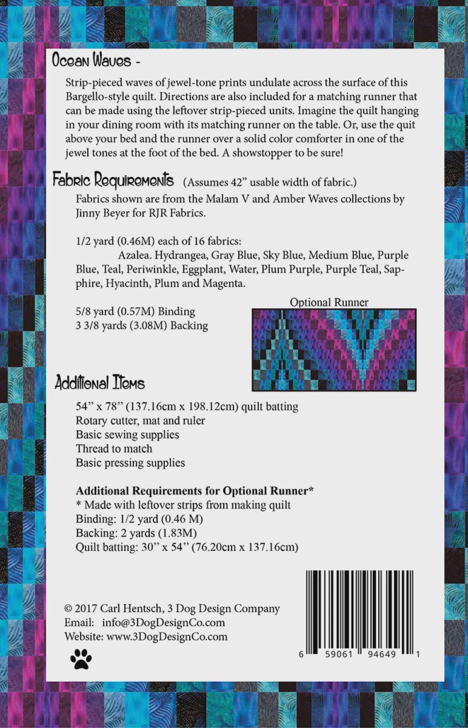 Carl Hentsch - Ocean Waves ( Bargello ) Quilt Pattern
