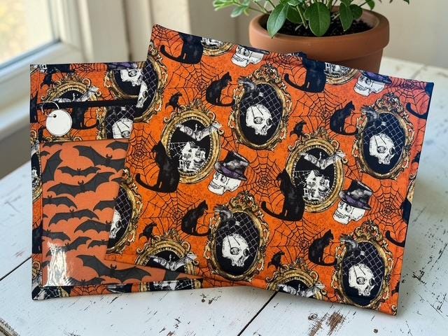 Cross Stitch Project Bag - Halloween Skulls - Standard Bag