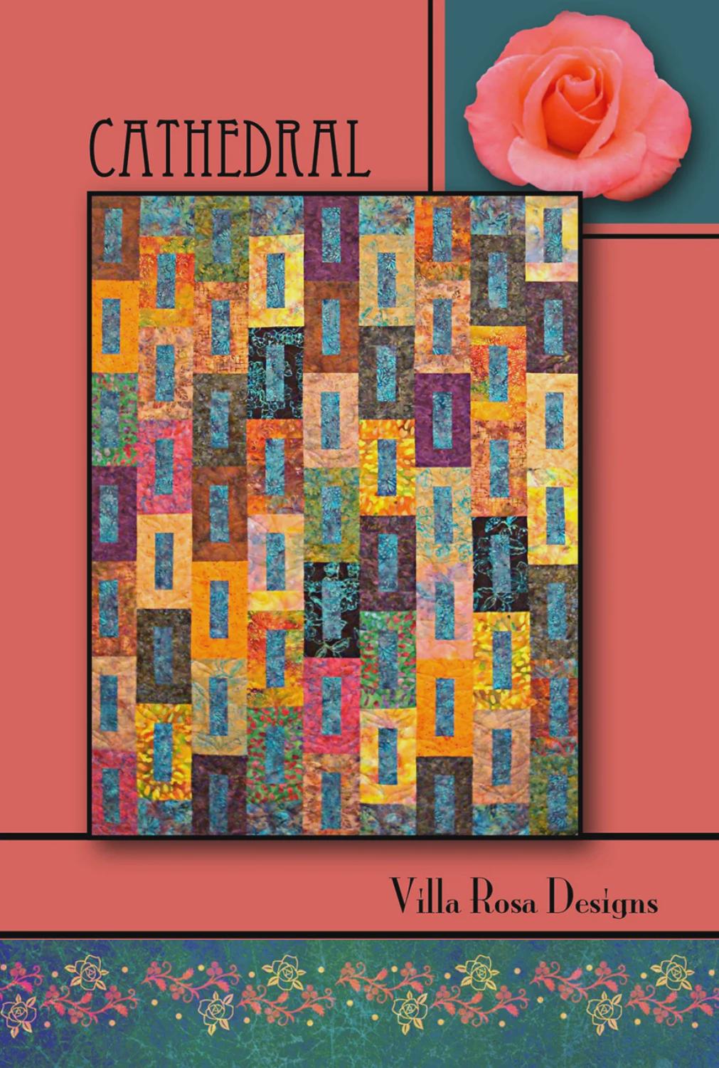 Cathedral Quilt Pattern -  Modern Patchwork Quilt - Villa Rosa Designs - easy beginner - FQ friendly