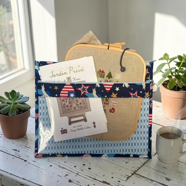 Cross Stitch Project Bag - USA Patriotic Americana - Standard Bag