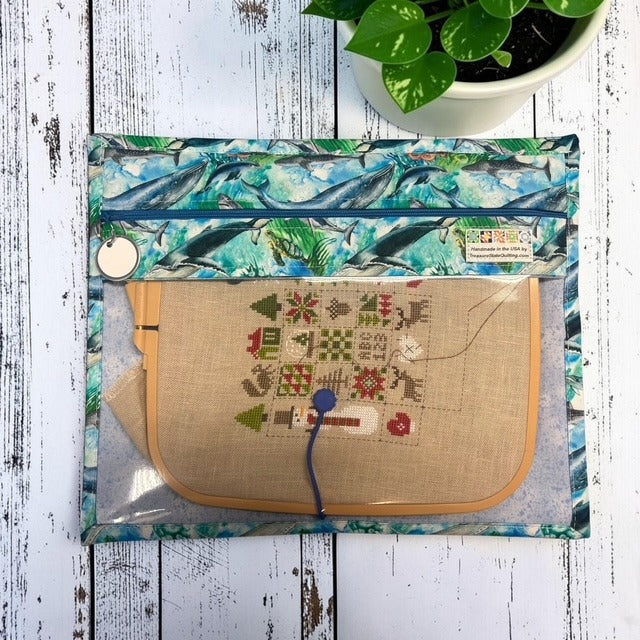 Cross Stitch Project Bag - Ocean Wales Octopus - Standard Bag