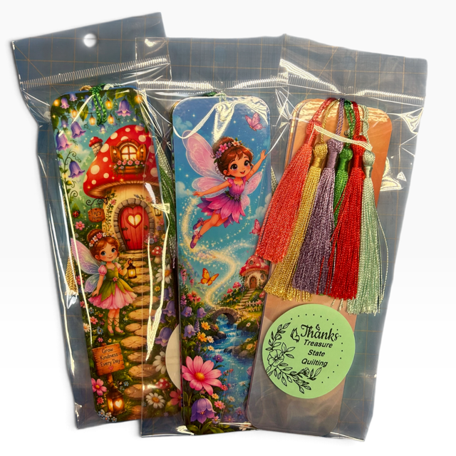 Fairy garden laminated bookmark with tassel, original whimsical artwork by Sascha by TSQ — view 16