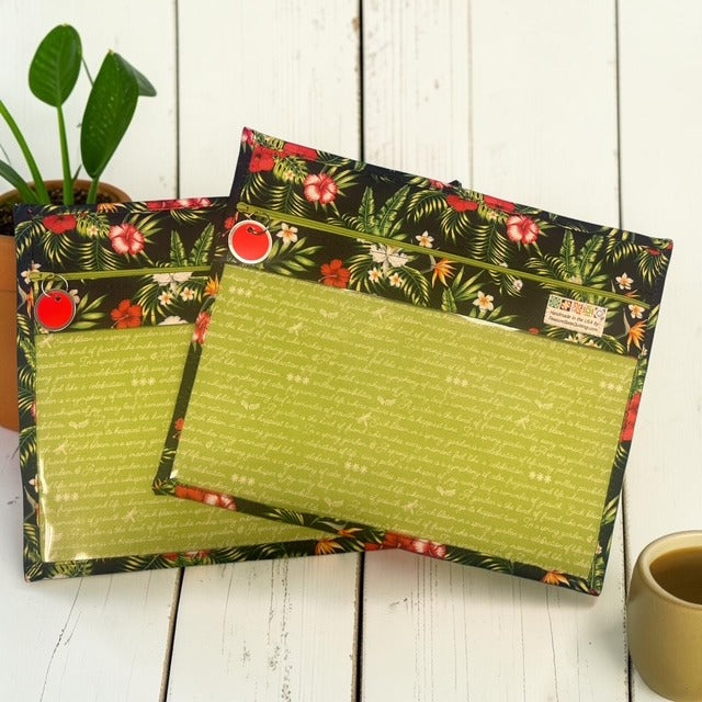 Cross Stitch Project Bag - Tropical Flowers Floral - Standard Bag