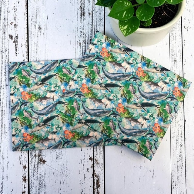 Cross Stitch Project Bag - Ocean Wales Octopus - Standard Bag