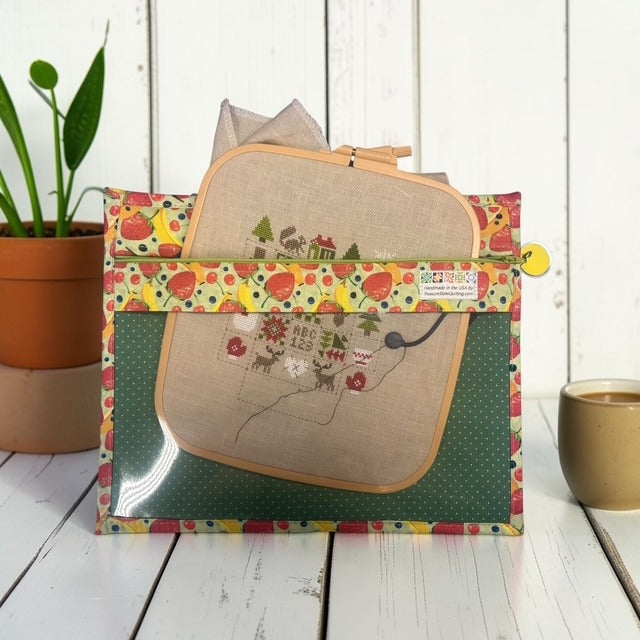 Cross Stitch Project Bag - Summer Fruit Banana Strawberry - Standard Bag