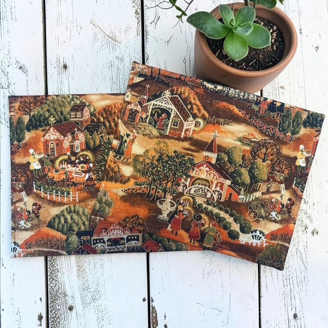 Cross Stitch Project Bag - Autumn Scenery Thanks Giving - Standard Bag