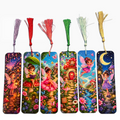 Fairy garden laminated bookmark with tassel, original whimsical artwork by Sascha by TSQ — view 1