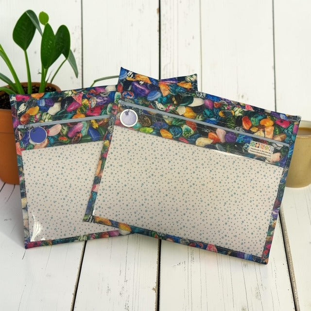 Cross Stitch Project Bag - Colorful Rocks Gemstones River Rocks - Standard Bag