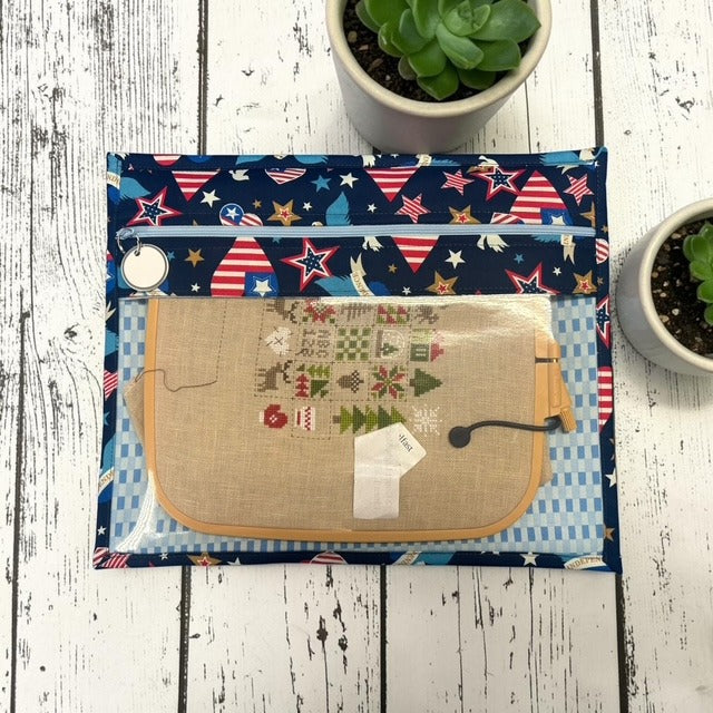 Cross Stitch Project Bag - USA Patriotic Americana - Standard Bag