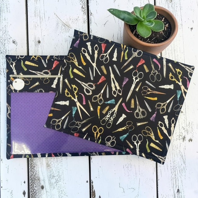 Cross Stitch Project Bag - Fancy Collection of Scissors - Standard Bag