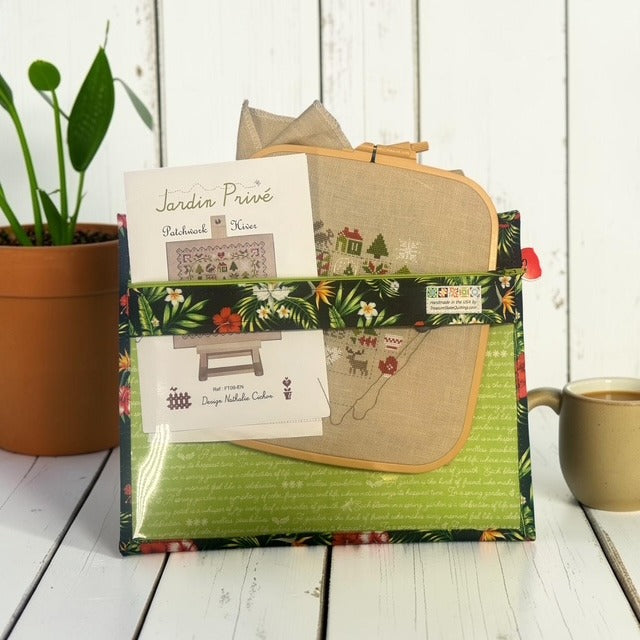 Cross Stitch Project Bag - Tropical Flowers Floral - Standard Bag