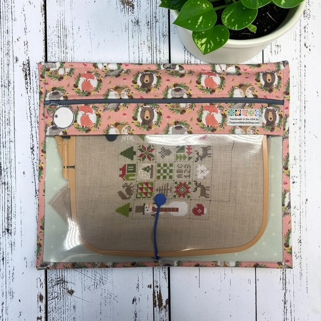 Cross Stitch Project Bag - Forest Animals Fox Bear - Standard Bag
