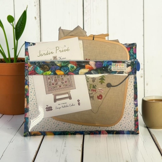 Cross Stitch Project Bag - Colorful Rocks Gemstones River Rocks - Standard Bag